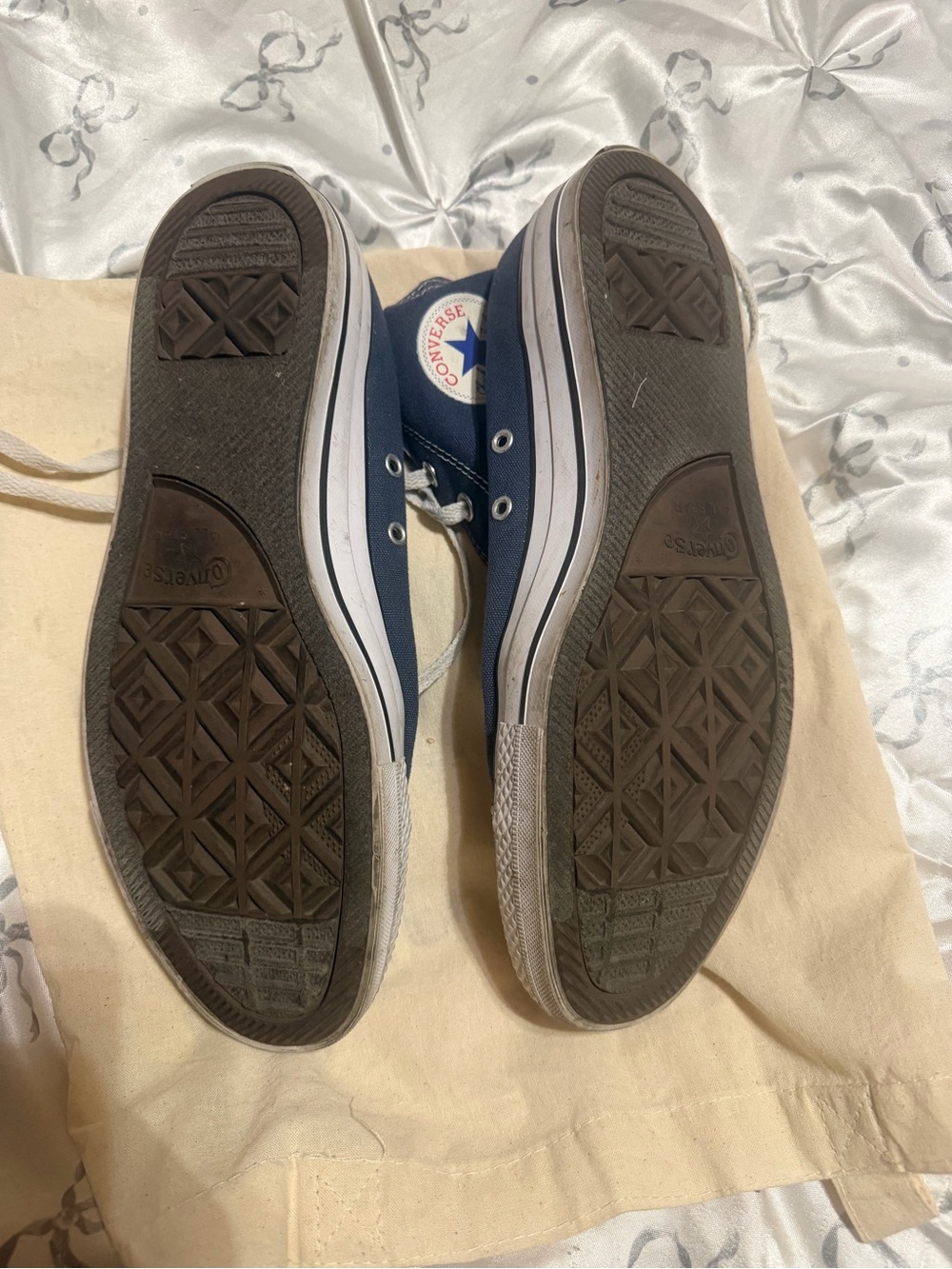 Converse Navy Blue High-Top Canvas Sneakers (Men’s 10, Women’s 12) used - Picture 3 of 6